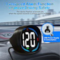 Miniatyrbillede 3 af 5: HUD GPS Speedometer Universal Bil Heads-Up Display 2,7 tommer Speedometer med Kompas over Hastighedsalarm til Alle Køretøjer