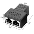Pikkukuva 2 / 5: 1 kpl RJ45-jakaja-adapteri LAN Ethernet-kaapeli 1-2-suuntainen kaksois naarasporttiliitin