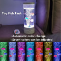 Miniatyrbillede 4 af 5: Fiskeakvarium Lava Lampe Jellyfish Tank Bobler Lampe Natlampe Gave Til Børn, Hvid