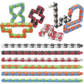 Miniatyrbild 2 av 5: 18-pack Wacky Tracks - Fidgetleksaker med klickljud, sensoriska fingerleksaker, 24-länkade ormpussel för stresslindring, festpåsefyllning, festtillbehör - yvan