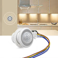 Miniatyrbild 2 av 5: 2x Mini Rörelsedetektor Ljusströmbrytare 110-220V PIR-Sensor Smart Detektering Tidfördröjning Justerbar Infraröd Induktionsdetektor