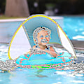 Miniatyrbild 2 av 5: Baby Pool Float Med Upf50+ Solskyddstaket, Lägg Till Svans Aldrig Vändbar Uppblåsbar Baby Float För Småbarn 3-48 Månader (blå) S