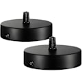 Miniatyrbilde 1 av 5: 100 X 20mm Takbaldakin, Metall Koblingsboks, 1 Hull Rund Nyanse - Takrosett - Matt Svart, Alle Lamper Passer (2 Stk) -
