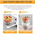 Miniatyrbillede 5 af 5: 4 stk. Overnight Oats Beholder med Låg og Skeer, 20Oz Overnight Oats Glas Lufttæt Yoghurtbeholder