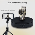 Miniatyrbillede 3 af 5: 14,6 cm automatisk elektrisk drejeskive 360 graders roterende displaystativ, sort