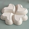 Miniatyrbilde 4 av 5: 1 stk, hjerteformet serveringsbrett, gjenbrukbar plastmatbrett med 4 rom, for stue sofabord beige hvetestrå