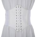 Miniatyrbillede 1 af 7: Snøring Cinch-bælte bundet korset Elastisk taljebælte, læderspænde til kvinder underbyst Korsetbælte Bustier