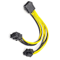 Pikkukuva 4 / 5: CPU 8-nastainen naaras - Dual PCIe 2X 8-nastainen (4&4) uros virtalähdejakokaapeli emolevyn virransyöttöön