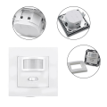 Miniatyrbillede 5 af 5: Flush-monteret Bevægelsessensor Infrarød Pir Sensor Switch 140 Hvid 110-240v Led Ny