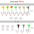 Miniatyrbild 5 av 5: 100 st/låda Multicolor Jig Head Hooks Med Enkelkrok Havsfiske Utrustning Tackle Box Nr.206698