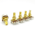 Miniatyrbild 1 av 5: Gitarr Potentiometer Ljudvolym & Ton Potentiometrar Switch Kontroll A500k Delad Axel Taper Potentiometrar Guld Paket Med