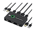 Miniatyrbillede 1 af 5: Kvm Switch 2 Port Boks Usb Og -kompatibel Switch Til 2 Computere Del Tastatur Mus Printer Og En Hd Skærm-hy