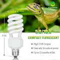 Miniatyrbillede 2 af 5: Uva Uvb 10.0 Reptilpære, 26w Dobbeltvirkende UV-lyspære, Kompakt Fluorescerende Lampe, Egnet Til Ørkenreptiler DFS