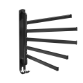 Miniatyrbilde 1 av 5: Punchfri roterende håndkleholder Bad Multifunksjonelle håndkleholdere-Svart, 36*30cm, 5 stenger, 1 stk