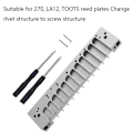 Miniatyrbillede 4 af 4: Harmonika Kam 12-Huls Kromatisk Skala til HOHNER 270D Original 270 LA12 TOOTS Reed PlateSilver