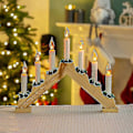 Miniatyrbilde 1 av 5: 70800 Trebro for julelys / Furu-trefinish / Med blinkende oransje flammer /