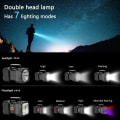 Miniatyrbillede 5 af 5: LED genopladelig lommelygte dobbelt hoved spotlight