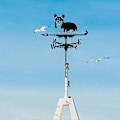 Miniatyrbilde 5 av 5: Vindfløy Corgi, Vindfløy i støpejern med rustbeskyttende belegg, Vindretningsindikator for hagedekorasjon