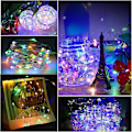 Miniatyrbillede 4 af 5: Julelys 15 pakke LED-lyskæder, batteridrevne LED-fe-lys Vandtæt sølv kobbertråd 2m 20 LED ildflue stjernelys til DIY Vi
