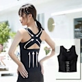 Miniatyrbillede 3 af 5: Dame Body Shaper Blødt Shapewear Mavekontrol Bryst Slankende Sort M
