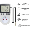 Miniatyrbilde 2 av 5: Pluggbar termostat, digital temperaturregulator for oppvarming og kjøling med sensor, LCD-plugg temperaturregulator timer for akvarium, inkubator, drivhus