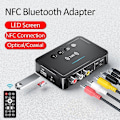 Miniatyrbilde 1 av 5: NFC Bluetooth-mottaker/sender 5.0 Stereo 3,5 mm AUX-kontakt RCA Optisk Trådløs Lydadapter Mikrofon Fjernkontroll For TV