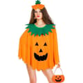 Halloween Pumpa Kostym Set för Vuxna Pumpa Poncho med