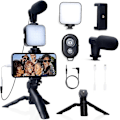 Miniatyrbild 1 av 4: Smartphone Vlogging Kit för iPhone Android med Tripod Mini Mikrofon Startpaket Vlog kit för TikTok Live Stream Video YouTube