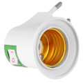Miniatyrbilde 2 av 5: E27 EU-plugg Lampeholder Base Socket Konverteradapter med Kontrollbryter JIKAIX
