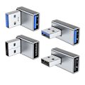 Pikkukuva 1 / 5: 4 KPL USB 3.0 -sovitin, ylös- ja alaspäin suuntautuva kulma, vasen ja oikea kulma USB A uros - naarasmuunnin jatko