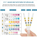 Miniatyrbilde 2 av 5: 50 stk 6 i 1 vanntest klor/fri klor/pH/alkalinitet/cyanursyre teststrimler,