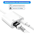 Miniatyrbillede 3 af 5: Lightning til Ethernet Adapter, kompatibel 2 i 1 Ethernet Lan Netværksadapter med Opladningsport