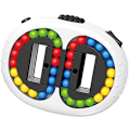 Miniatyrbillede 1 af 5: Roterende Magic Bean Cube Spinner Fidget Stress Relief Bold Dobbelt Flip Håndholdt Puslespil Dekompression Edukativt Legetøj (hvid)