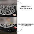 Miniatyrbilde 4 av 5: Elektrisk enkelt kokeplate, kompakt og bærbar, justerbar temperatur kokeplate, 1500W, svart