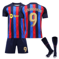 Pikkukuva 2 / 4: 2223 Barcelona koti- ja vieraspelipaidat nro 10 Messi nro 21 De Jong lyhythihaiset aikuiset ja lapset jalkapallopuvut K1 No9 M