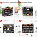 Miniatyrbillede 2 af 3: Mesh skrivebordsopbevaringsstativ, multifunktionel penneholder, læring (sort)
