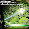 Miniatyrbillede 2 af 5: Led Genopladelige Pandelamper Til Voksne, 90000 Lumen Super Lys Pandelampe Lommelygte 90justerbar 4 Tilstande Ipx5 Vandafvisende Usb Genopladelig Pandelampe Fo