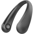 Bærbar halsventilator. Stille, bladløs halsventilator, USB genopladelig, tre hastigheder. (Sort)