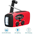 Miniatyrbild 3 av 5: Solcellsradio vevradio multifunktion bärbar utomhus för nödsituationer med handvev LED ficklampa powerbank FM/am nödradio för vandring läger