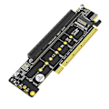 Pikkukuva 1 / 5: Dual NVMe PCIe -sovitin, PCIe 4.0 X16 - Dual NVMe & 1x Lisää PCIe X16 (X8 Signaali) -sovitin M.2 NVM:lle
