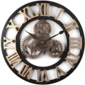 Miniatyrbillede 1 af 3: 50cm Kæmpe Væg Ur Pendul Industrielle Træ Retro 3D Støjsvag Hjemme Ur