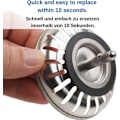 Miniatyrbilde 2 av 5: 2024 Ringtetning i gummi, 5-pakning tetningsring for badekarpropp, tetningsring i gummi for kjøkkenvask, kompatibel med Franke kurvsilpropp, kompat