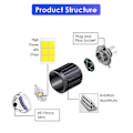 Miniatyrbilde 2 av 5: Universal H4 Dobbel Farge Pære Super Sterk Cree Led Chip Projektor Linse Pære H4 Sokkel Laserstråle Spot Light Tåkelys I Hovedlys Plug n Play (
