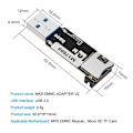 Miniatyrbild 5 av 5: För MKS EMMC-ADAPTER V2 USB 3.0-kortläsare för MKS EMMC-modul Micro-SD TF-kort MKS Pi MKS SKIPR