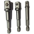 Miniatyrbillede 1 af 5: Firkantdriver Hex Power Borebit 1/4 3/8 1/2-tommer 3 stk. Power Bore til Stikadapter Ekstra Lang Adapter