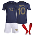 Pikkukuva 1 / 4: 22-23 koti jalkapallopaita nro 10 Mbappe Dembele 19 Benzema maajoukkue koti- ja vieraspaita lapsille Z1 No.10 22