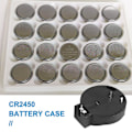 Miniatyrbilde 2 av 5: 2 stk CR2450 Myntcelle Knappbatteri Sokkel Holder Etui 2 Pins Svart