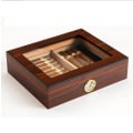 Miniatyrbilde 2 av 4: Cigar Humidor i sedertre med gjennomsiktig visningsvindu Oppbevaringsboks for sigarer | Tilbehør til sigarer