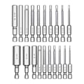 Miniatyrbillede 1 af 5: 20 stk. Hex Hex Nøgle Borebitsæt 2,3 tommer Lang 1/4 tommer Diameter Hurtigudløser Skaft Magnetisk Skruetrækker