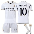 Miniatyrbilde 1 av 3: Nr. 10 Mbappe 2324 Real Madrid hjemmefotballdrakt 1 24size